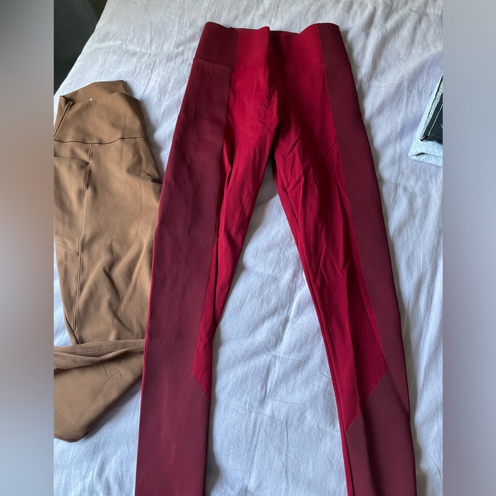 Women's Colorblock High-Waist Leggings - Red